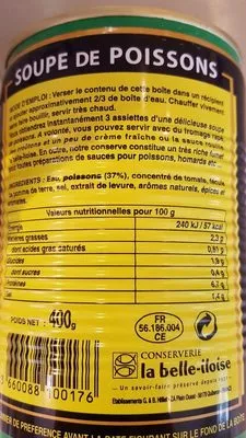 Liste des ingrédients du produit Véritable Soupe de Poissons La belle iloise, La Belle-Iloise 800 g