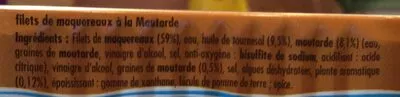 List of product ingredients Filets de maquereaux à la moutarde La belle iloise 112,5 g