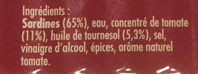 List of product ingredients Sardine à la tomate La belle-iloise 