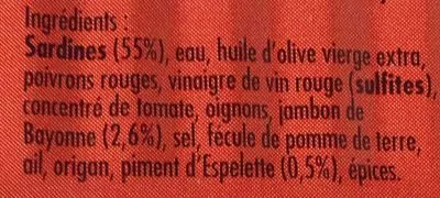 List of product ingredients Sardines a la luzienne La Belle Iloise 115 g