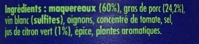 List of product ingredients Rillettes de maquereau au citron vert La belle-iloise 60 g