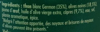 Liste des ingrédients du produit Thoionade La belle-iloise 60 g