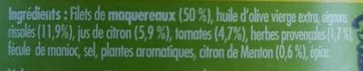 Liste des ingrédients du produit Emiete de maquereau La belle-iloise 80 g