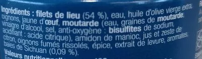 List of product ingredients Rillettes de lieu aux baies de Sichuan La belle iloise 60 g
