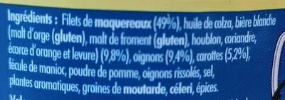 Liste des ingrédients du produit Emietté de maquereau à la bière blanche La belle-iloise 160 g