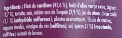 List of product ingredients Émietté de Sardine Délices de Carthage La belle-iloise 80 g