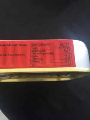 List of product ingredients Sardines à l'huile d'olive millésime de garde 2015 la belle-Iloise 