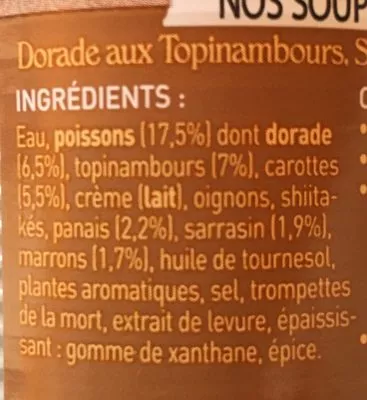 Lista de ingredientes del producto Nos soupes repas La belle-iloise 