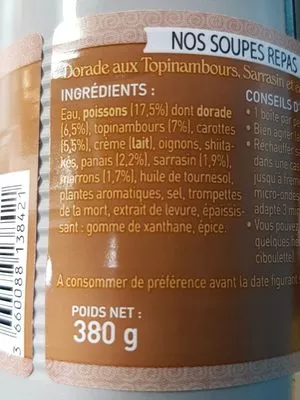 List of product ingredients Nos soupes repas La belle iloise 380 g