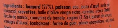 Lista de ingredientes del producto Mousse de homard au Cognac La Belle-Iloise 60 g