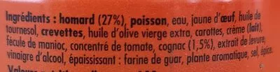 Liste des ingrédients du produit Mousse de homard au cognac La belle-iloise 60 g