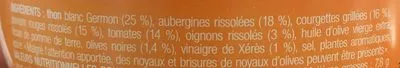 List of product ingredients Thon germon tian de légumes La Belle-Iloise 