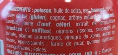 List of product ingredients Nos toasts chauds Homard La belle-iloise 105 g