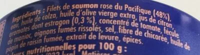Lista de ingredientes del producto Crème de Saumon rose du Pacifique  à l’estragon La belle-iloise 60 g