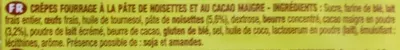 List of product ingredients Savane Crêpes Cacao Noisette (x 8) Brossard, Savane 8 x 32 g = 256 g