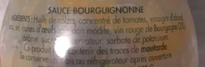 Lista de ingredientes del producto Benedicta sauce de variete bourguignonne flacon souple Benedicta 