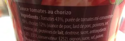 List of product ingredients Sacrement bon sauce au chorizo Heinz 490g
