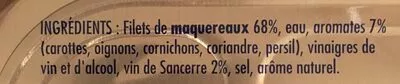 Liste des ingrédients du produit Maquereaux en filets marinés au Sancerre La Pointe de Penmarc'h 176 g