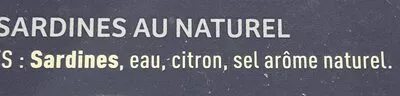 List of product ingredients Sardines au naturel La pointe de Penmarc'h 