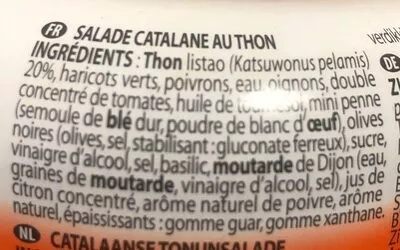 Lista de ingredientes del producto Salade Catalane au Thon  