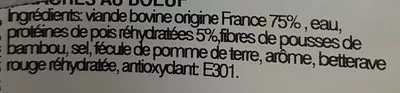 List of product ingredients Haché au Bœuf Tous les jours, Casino 200 g (2 * 100 g)
