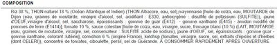 Lista de ingredientes del producto Salade à la catalane Tout Feu Tout Frais, Brédial 200g