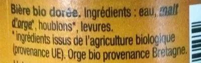 Lista de ingredientes del producto Dremmwel Dorée Dremmwel 33 cl