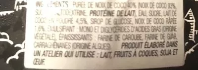 List of product ingredients Noix de coco La Belle Aude 356 g / 550 ml