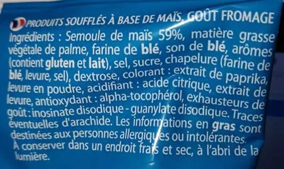 List of product ingredients SOUFFLÉS (Goût fromage) Croc Me 