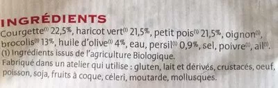 List of product ingredients Poelé de legume verts bio Ferme des Gourmets 