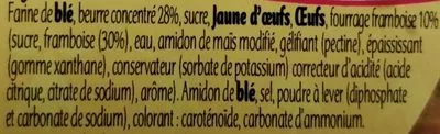 List of product ingredients Gâteau Breton Fourrage Framboise Kerlann, Biscuiterie de Kerlann 430 g