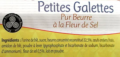 Lista de ingredientes del producto Petites Galettes bretonnes Biscuiterie Kerlann 300 g