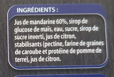 List of product ingredients Sorbet plein fruit Mandarine L'Angélys 500 g