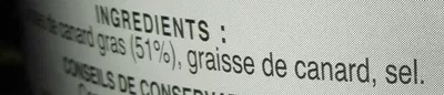 List of product ingredients Confit de canard Mets des Rois 1350 g