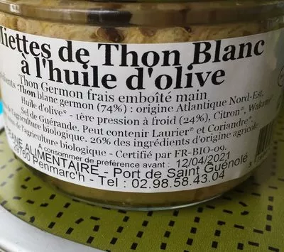 Liste des ingrédients du produit Miettes de thon blanc a l'huile d'olive  