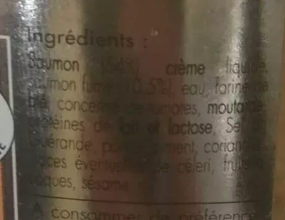 List of product ingredients Rillettes de saumon Groix & Nature 100 g