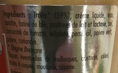 List of product ingredients Rillettes de Truite de Bretagne Groix & Nature 100 g