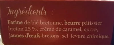 Lista de ingredientes del producto Gâteau Breton du Pays de Douarnenez Caramel Marin Coathalem 500 g
