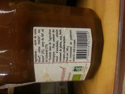 Liste des ingrédients du produit Onctueux de Caramel au Beurre salé au sel de Guérande Graine d'en Vie 340g