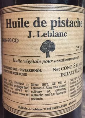 Liste des ingrédients du produit Huile de pistache J. Leblanc 