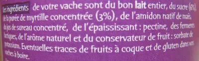 Lista de ingredientes del producto Vache à boire, myrtille Michel et Augustin 250 ml