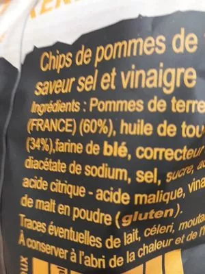 List of product ingredients les chips!  