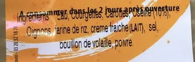 Liste des ingrédients du produit Oseille Les Veloutés du Nord, Fraîcheur Factory 1 L