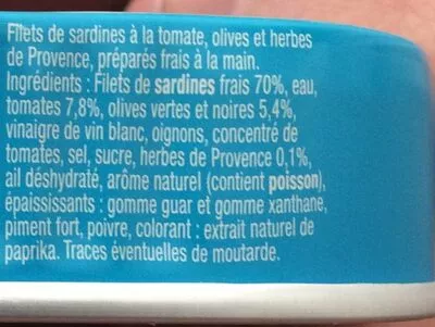 List of product ingredients Filets de sardines sans huile à la provençale La Perle des Dieux 115g