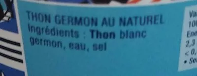 List of product ingredients Thon germon au naturel La Perle Des Dieux 200g