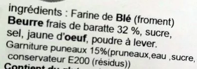 Lista de ingredientes del producto Gâteau Breton Fourré Pruneaux La Ronde Bretonne 550 g