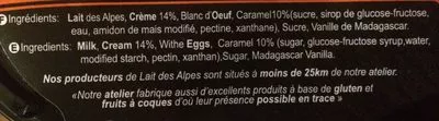 List of product ingredients La panna cotta Sacre Willy 