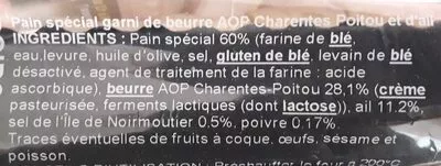 List of product ingredients Préfou beurre et ail  300 g