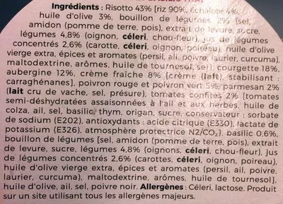 Lista de ingredientes del producto Yaourt Corsica Bistro de Chef 300 g