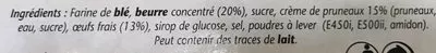 List of product ingredients Demi-Lune Gâteau Breton aux Pruneaux Ker'Kelau 400 g